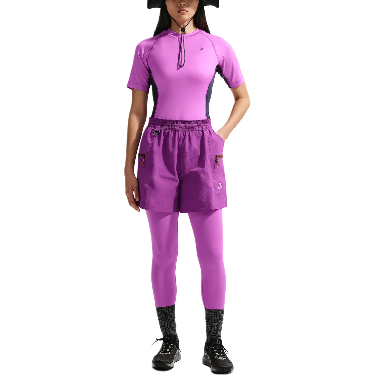 Брюки ACG Quick Dry женские Nike, Bright Purple/Safety Orange/Black/Black — фото 4