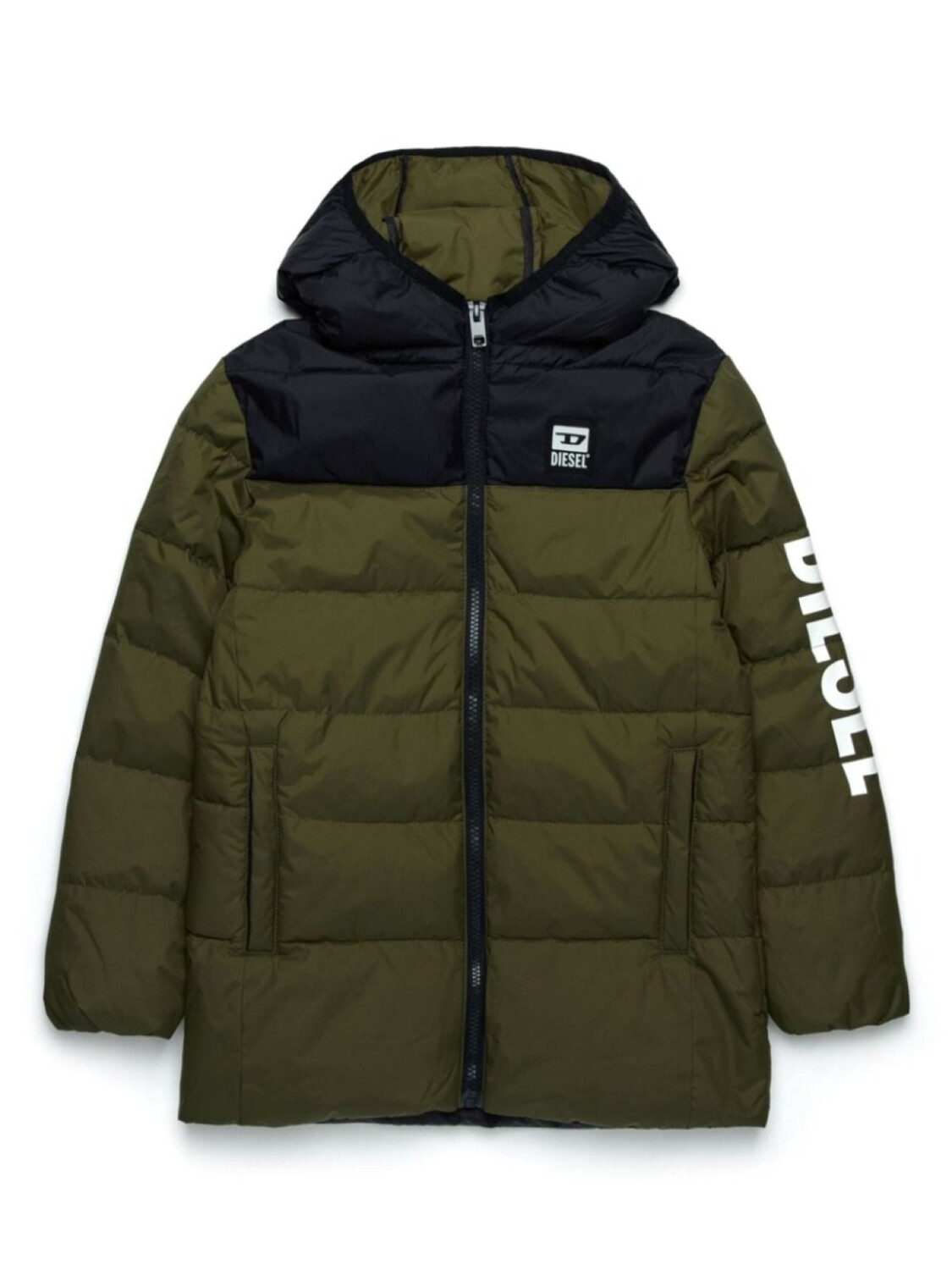 

Diesel Kids пуховик с логотипом, зеленый