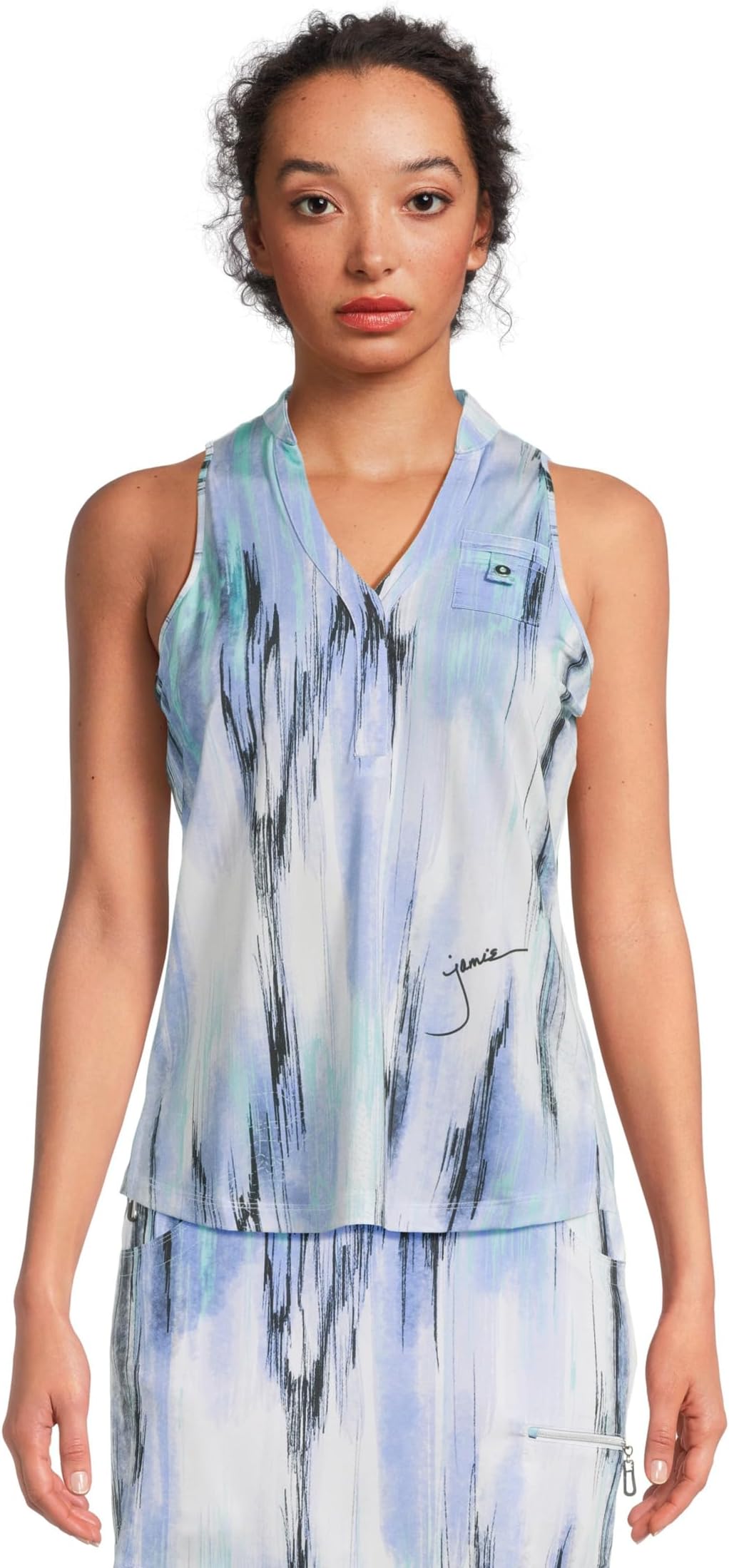 

Топ Jamie Sadock Matrix Print Sleeveless Top, цвет Multi Tone