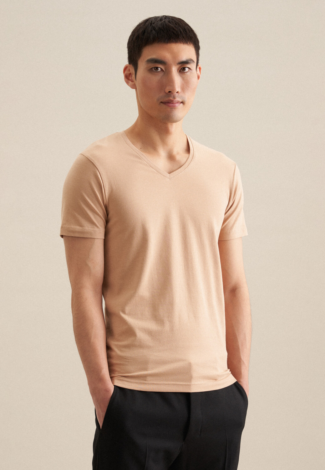 

Футболка Seidensticker Slim fit, коричневый