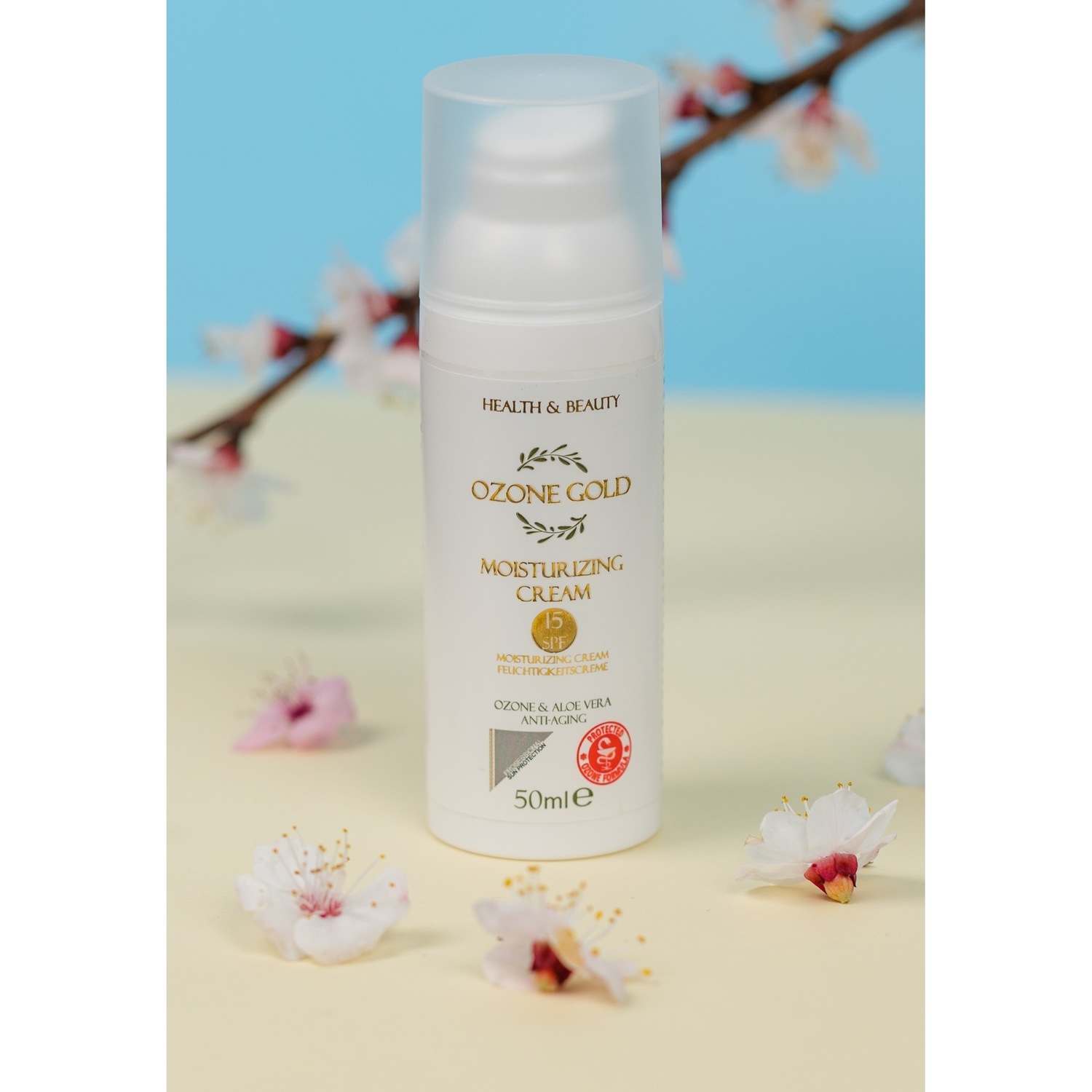 Крем для лица SPF OZONE GOLD Anti-aging-gesichtscreme mit ozonisiertem öl und aloe vera, weiß — фото 3