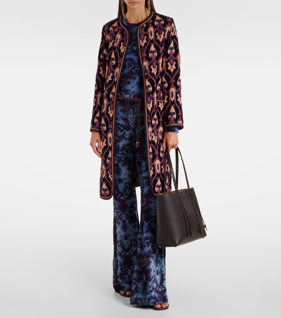 Принтованные брюки-клёш с высокой талией Etro, Var. Multicolor F.Do Blu — фото 2