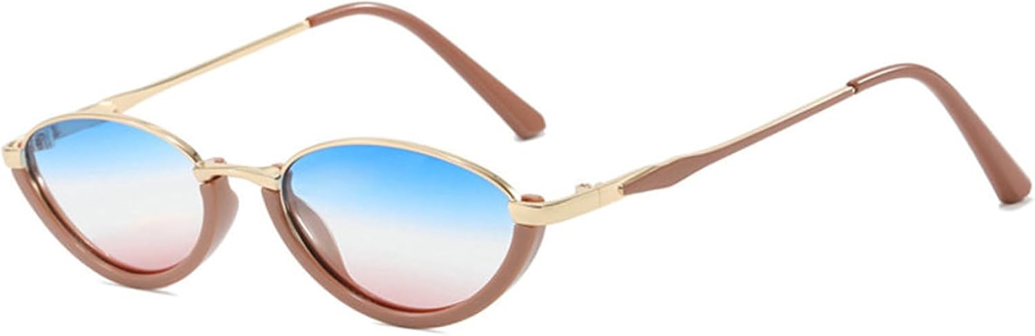 

Солнцезащитные очки Willochra в модной металлической оправе «кошачий глаз» для женщин, винтажные, маленькие, овальные, для мужчин, для активного отдыха и путешествий, защита от УФ-излучения UV400, C7