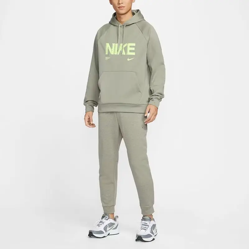 Nike Мужская толстовка светло-зеленого цвета с капюшоном, средней толщины — фото 3