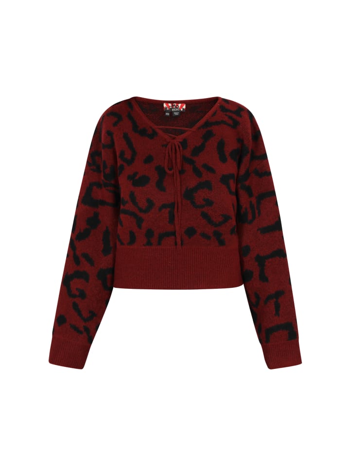 

Женский свитер винно-красного и черного цвета myMo ROCKS