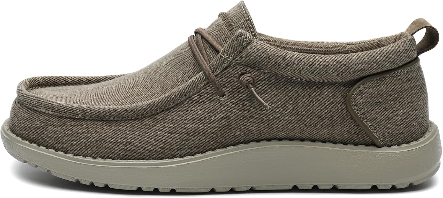 

Мужские широкий обувь Повседневные слипоны для мужчин - Мужские лоферы широкие удобные ботинки с поддержкой свода стопы 1Tazero, хаки