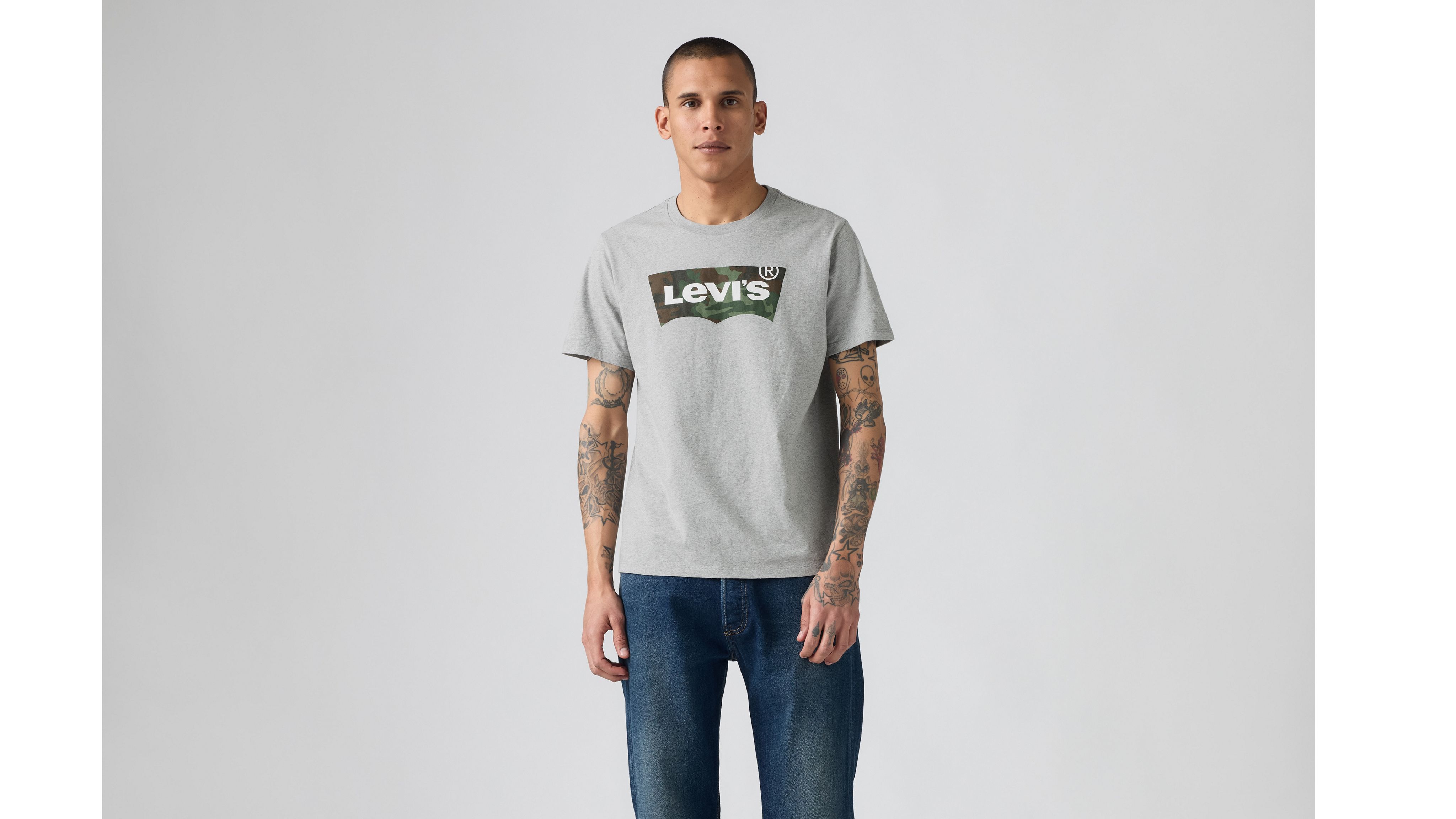 Классическая футболка с рисунком Levi's, Mid Tone Heather Grey - Grey — фото 2