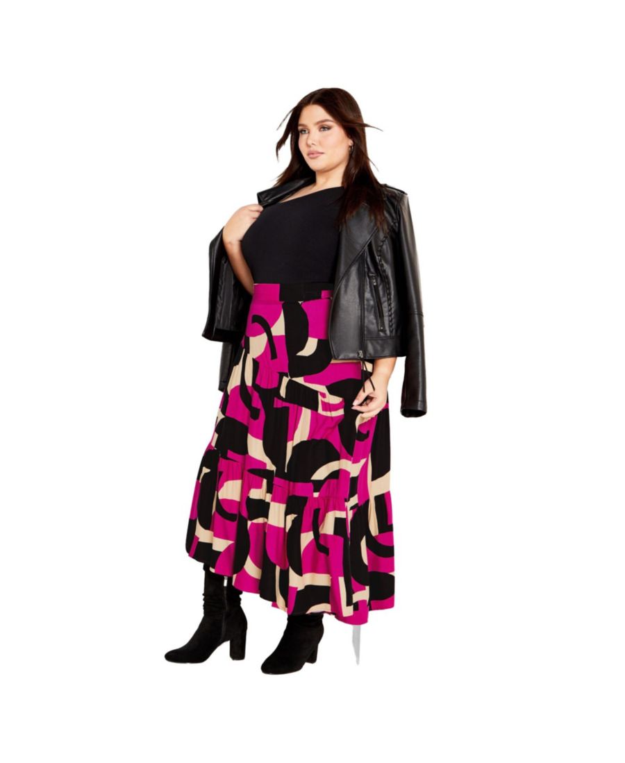 

Женская многоярусная юбка Saskia AVENUE, Magenta print