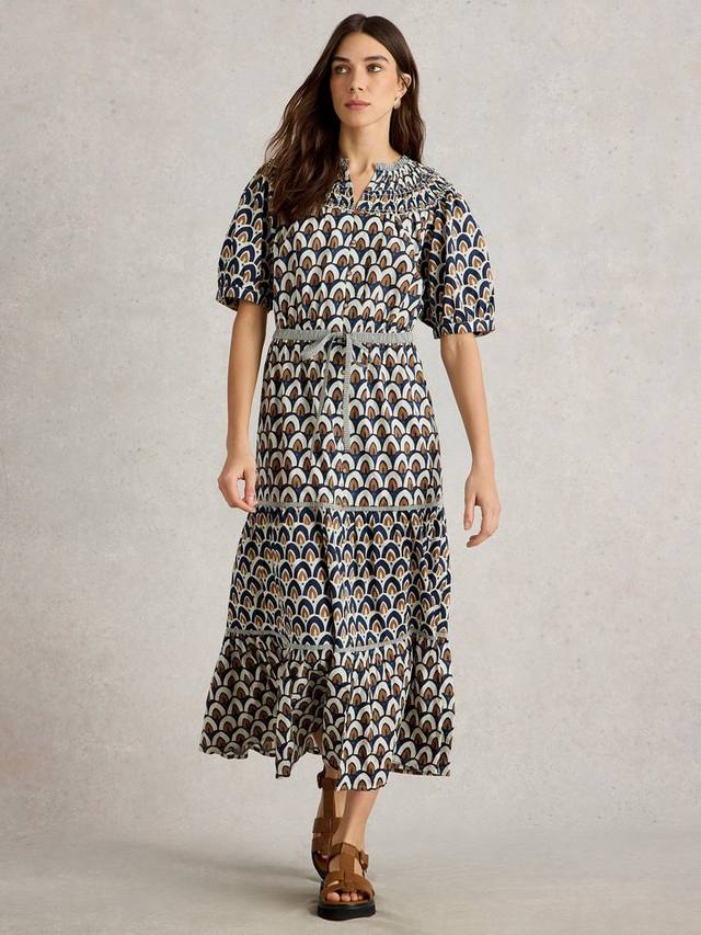 

Платье миди Ariel Abstract с ярусами White Stuff, Navy/Multi