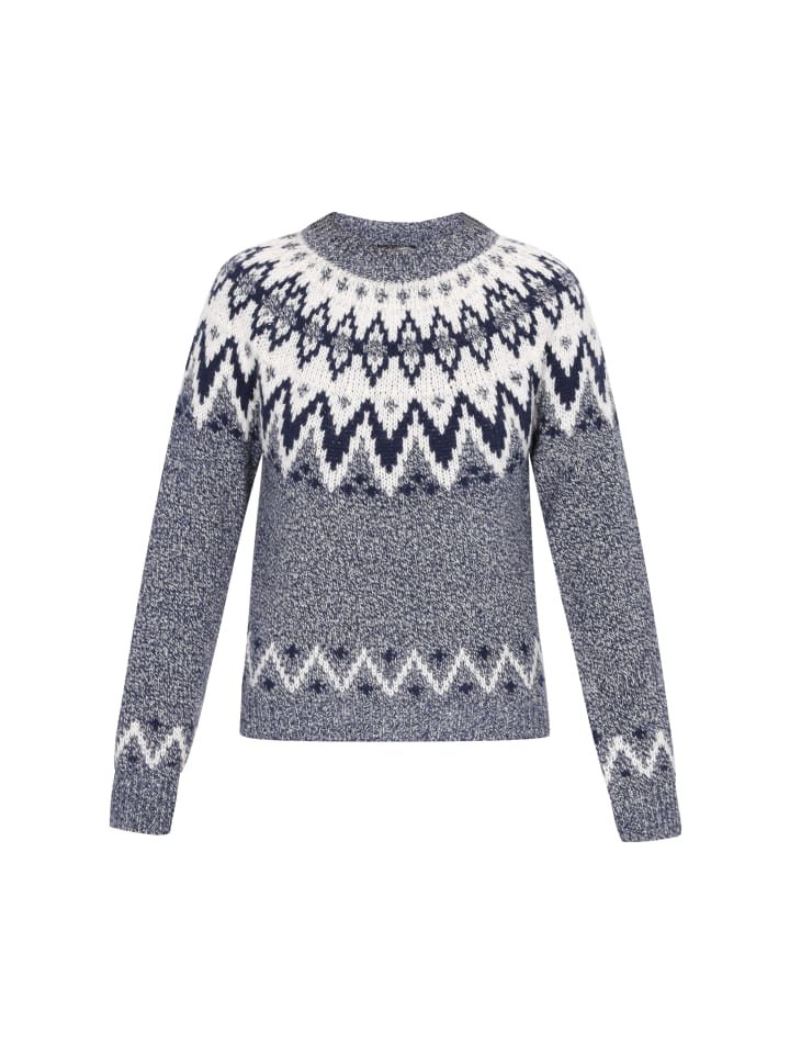 

DreiMaster Женский свитер темно-синего цвета с разноцветными вставками