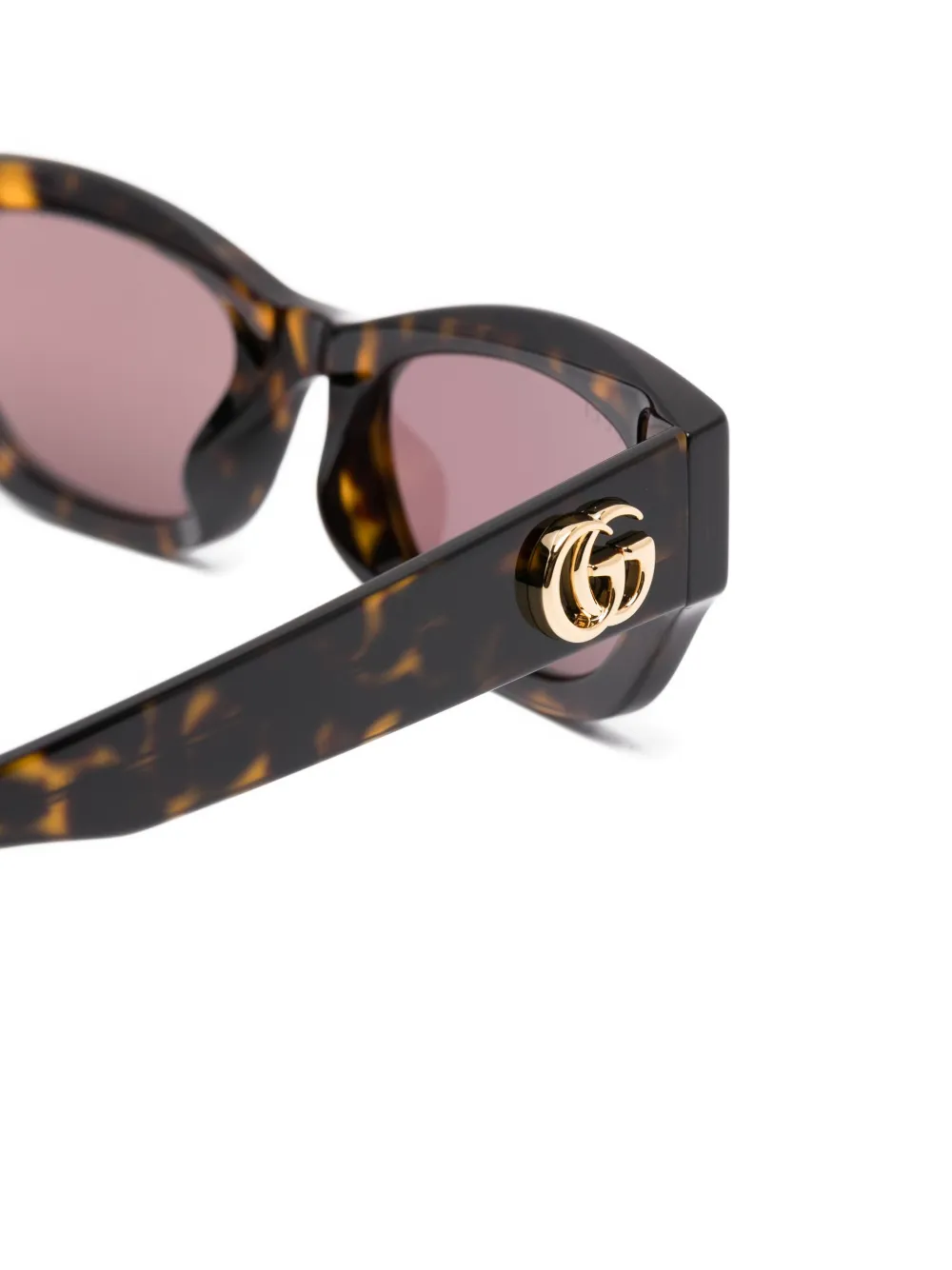 Солнцезащитные очки с геометрическим логотипом Gucci, коричневый — фото 3
