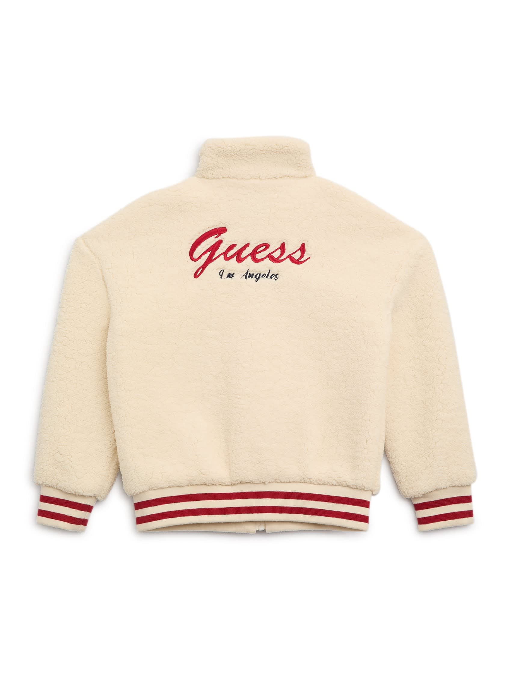 Фальшивомеховая бейсбольная куртка Guess Factory, черный — фото 2