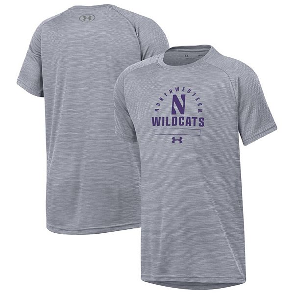Футболка northwestern wildcats heather gray ultra soft rye tech performance Under Armour — фото 2