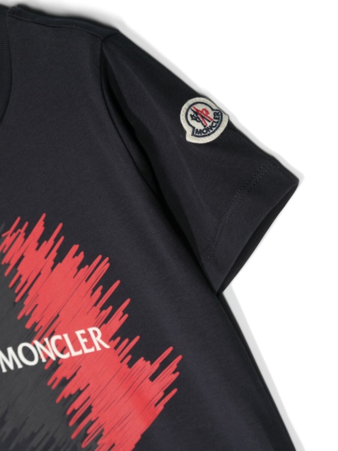 Moncler Enfant футболка с логотипом, синий — фото 3