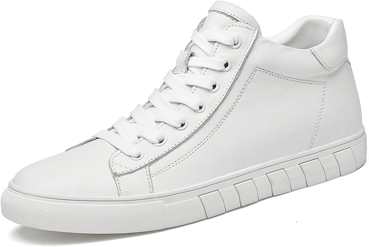 

Мужские ретро кроссовки премиум-класса из кожи с высоким верхом, мужские стильные повседневные туфли Abborora, белый