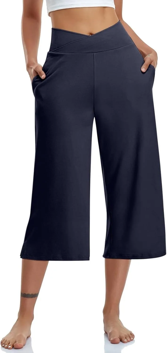 

Женские капри с высокой талией и карманами