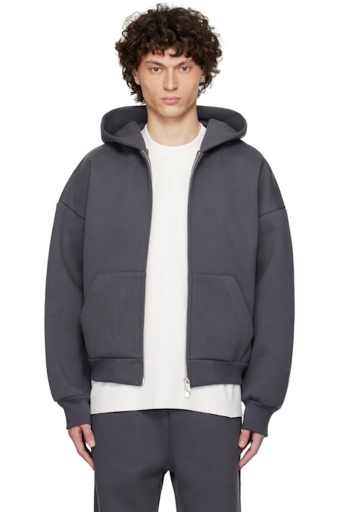 

Серая толстовка с капюшоном V2 на молнии Seventh