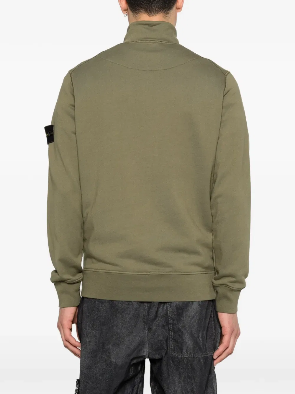 Толстовка с застежкой-молнией до середины груди Stone Island, зеленый — фото 4