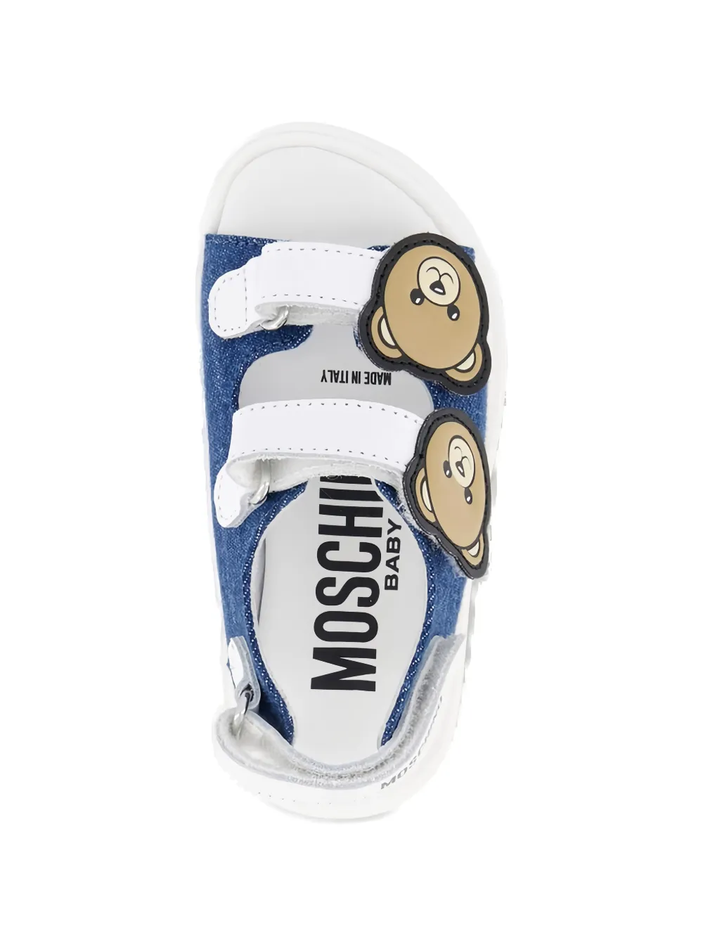 Сандалии с аппликацией в виде медведя на ремешке Moschino Kids, синий — фото 3