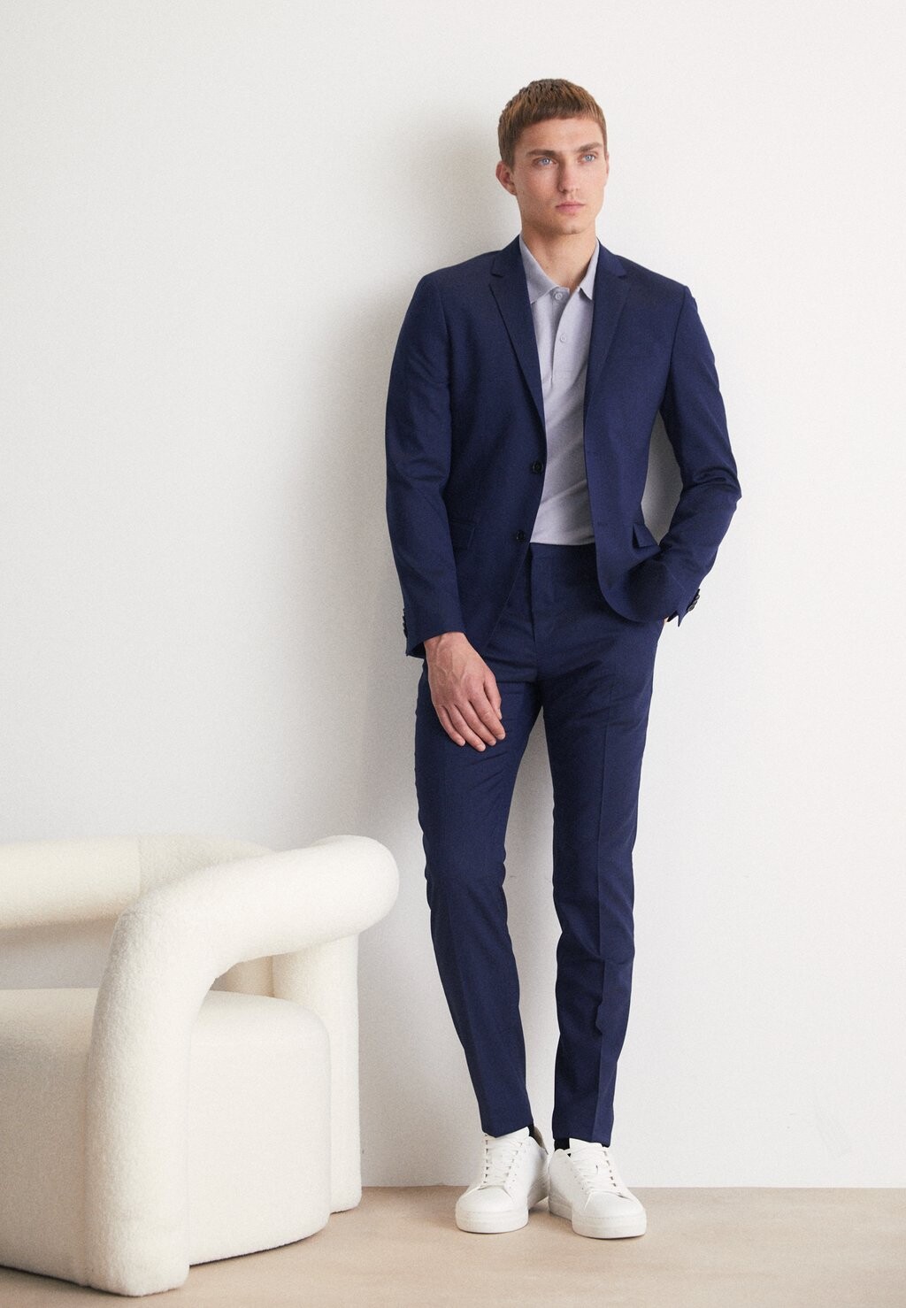 Костюмные брюки STRETCH SLIM SUIT PANT Calvin Klein Tailored, цвет ink blue — фото 2