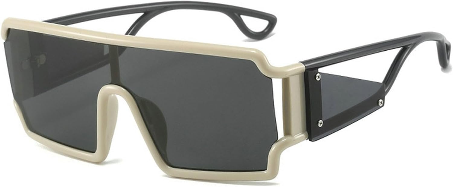 

Ретро цельные квадратные солнцезащитные очки конфетных цветов для женщин, модные уникальные очки с полыми широкими дужками для мужчин. Солнцезащитные очки-щитки mincl, White