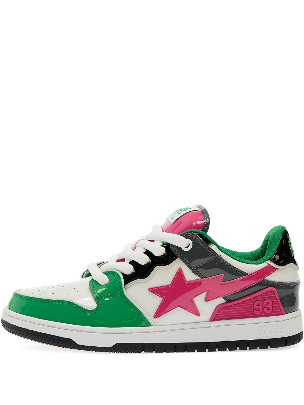

Кожаные кроссовки со звездными нашивками A BATHING APE, зеленый
