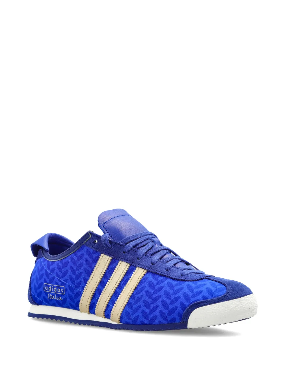 Кожаные кроссовки с узором в полоску в стиле Италии 60-х Adidas, синий — фото 2