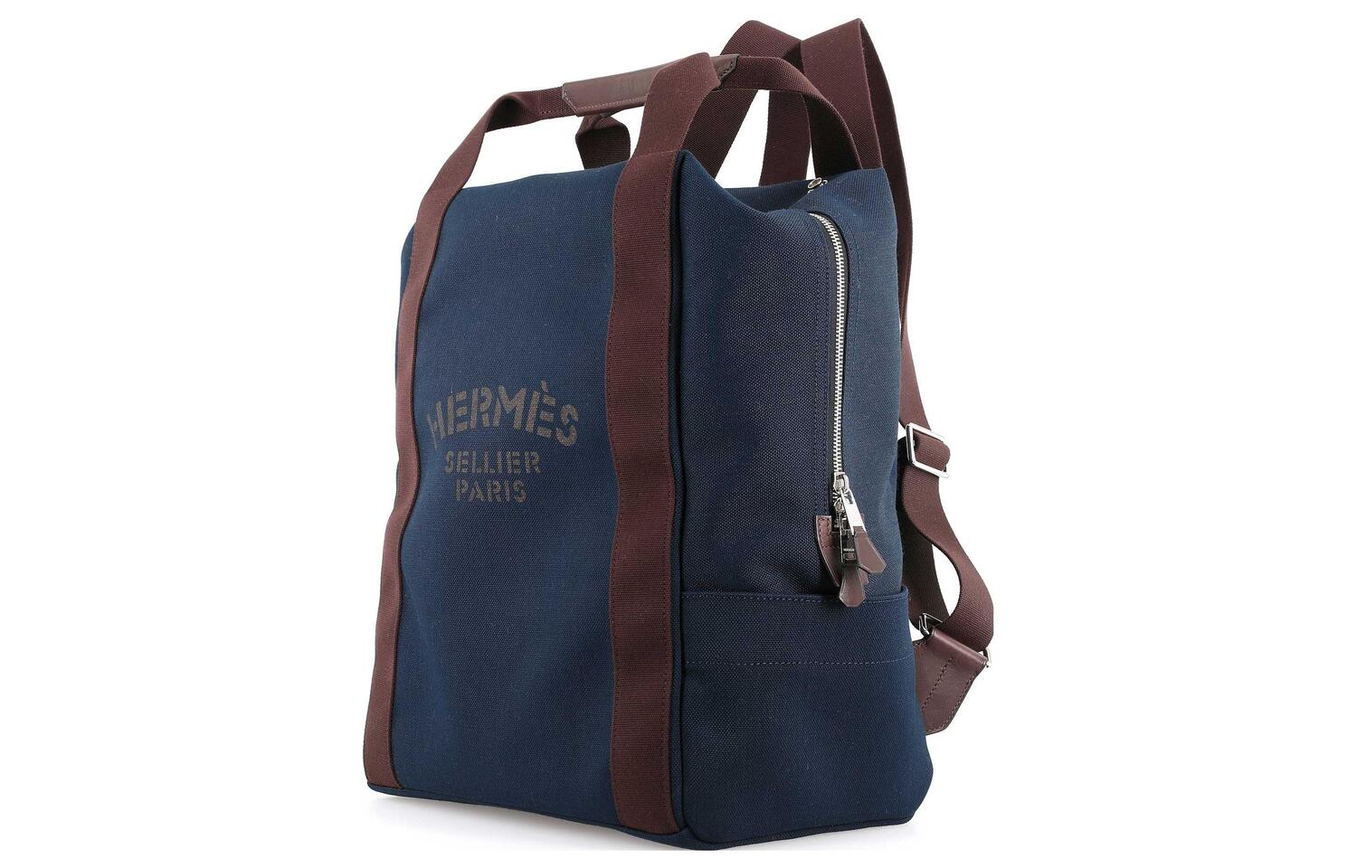 HERMES Хлопковый рюкзак унисекс с подкладкой из телячьей кожи — фото 3