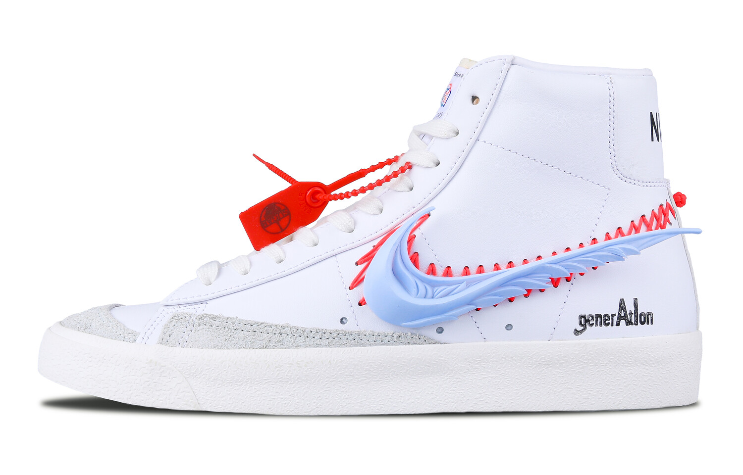 

Кроссовки Nike Blazer Skateboarding Shoes Unisex Mid-top White/blue, белый