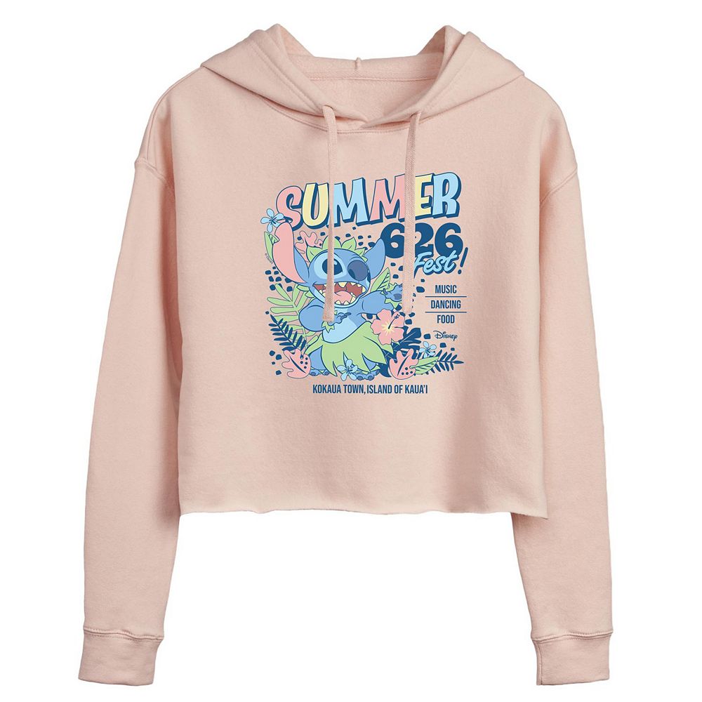 

Укороченное худи Disney's Lilo & Stitch Juniors Summer 626 Fest, розовый