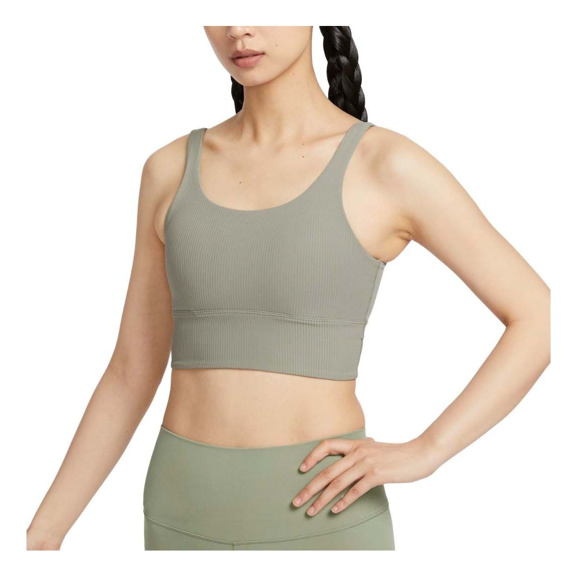 

Бюстгальтер (WMNS) Nike Zenvy Rib Light-Support Padded Longline Sports Bra Asia Sizing 'Light Army'