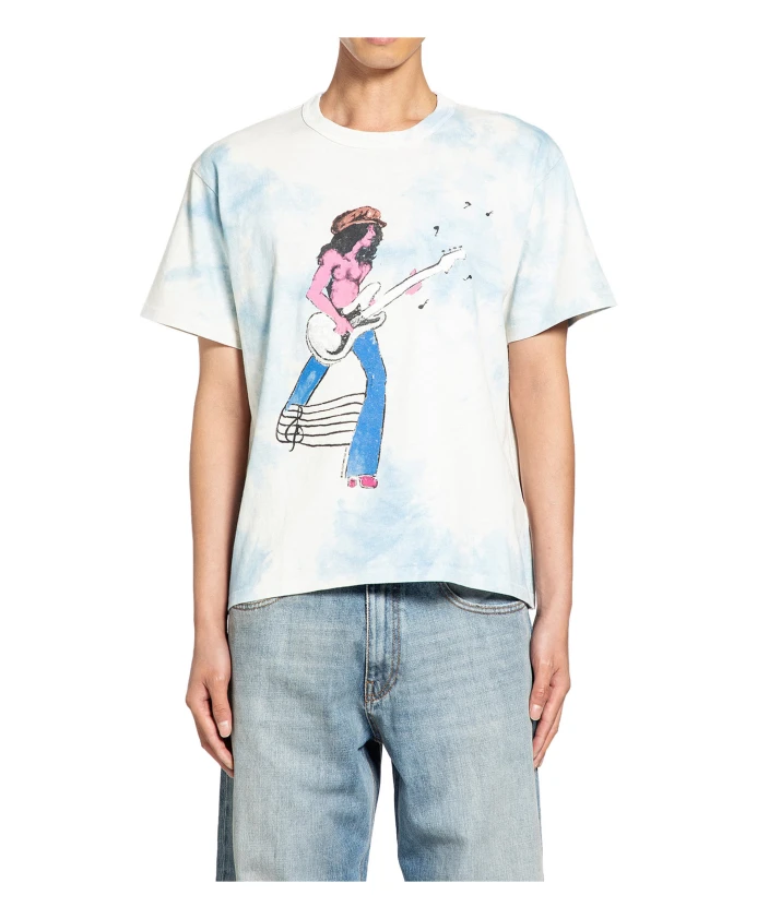 

Футболка с графическим принтом в стиле рокер с эффектом тай-дай Erl, синий