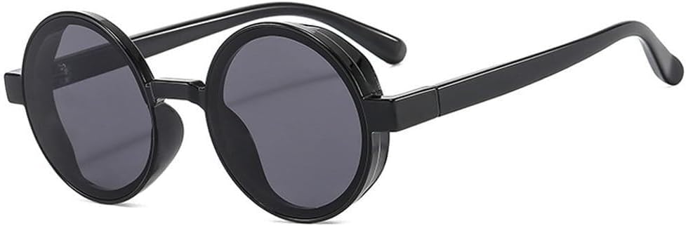 

Популярные модные круглые солнцезащитные очки для женщин в стиле ретро-панк, трендовые желто-оранжевые солнцезащитные очки для мужчин, защита от УФ-излучения UV400 LXLHWN, Black Grey