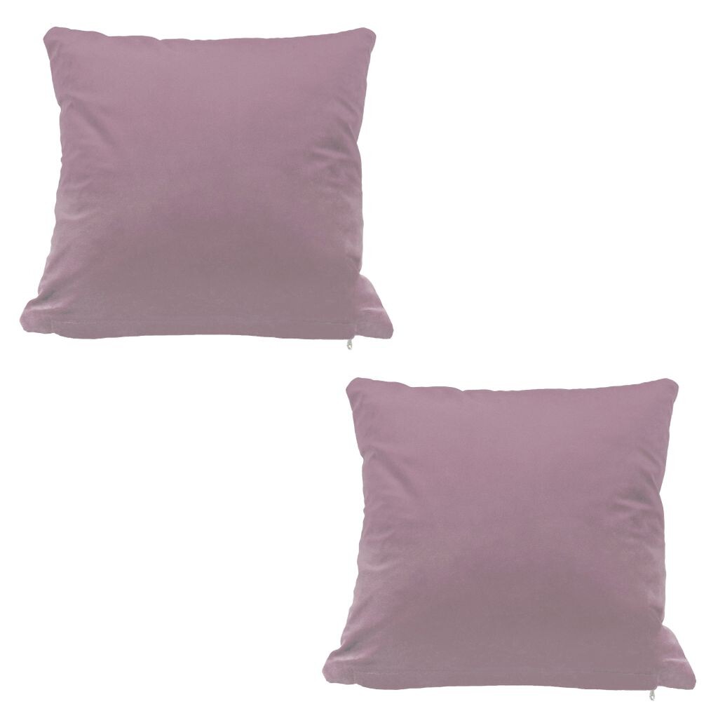 

Набор из 2 наволочек, 40 х 40 см, старый розовый бархат, мягкие наволочки, диванные подушки, декоративная подушка на молнии Haus und Deko