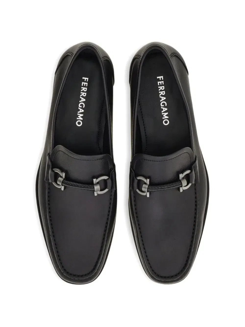 Лоферы Gancini ornament Ferragamo, черный — фото 3