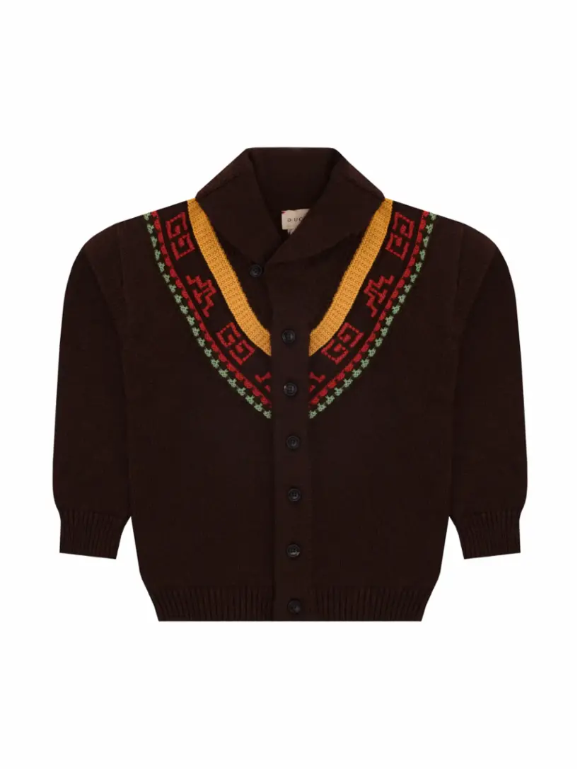 

Шерстяной кардиган Gucci, коричневый