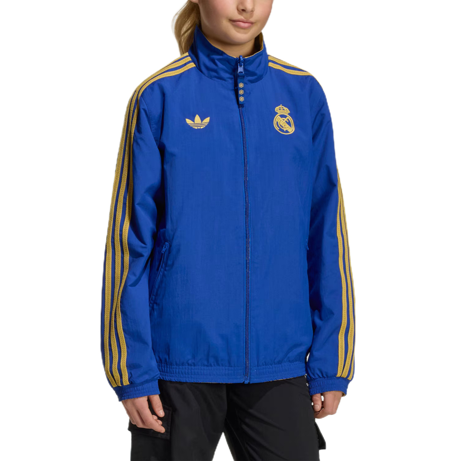 Детская куртка Lapel Moderate Adidas Originals, royal синий/светло earth коричневый — фото 3