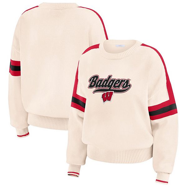 

Женский свитер с нашивкой wisconsin badgers в полоску Wear By Erin Andrews