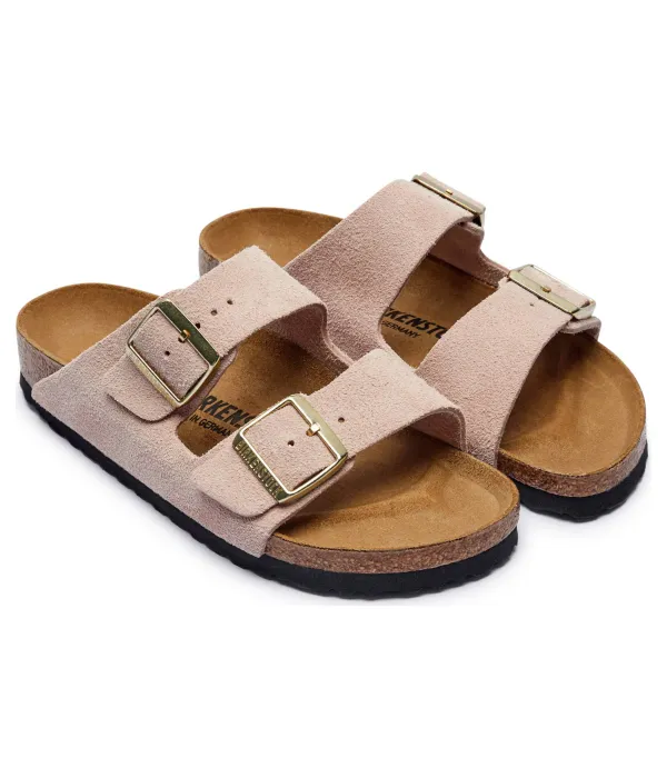 Тапочки из кожи Аризона с рычагами Narrow fit Birkenstock, розовый — фото 3