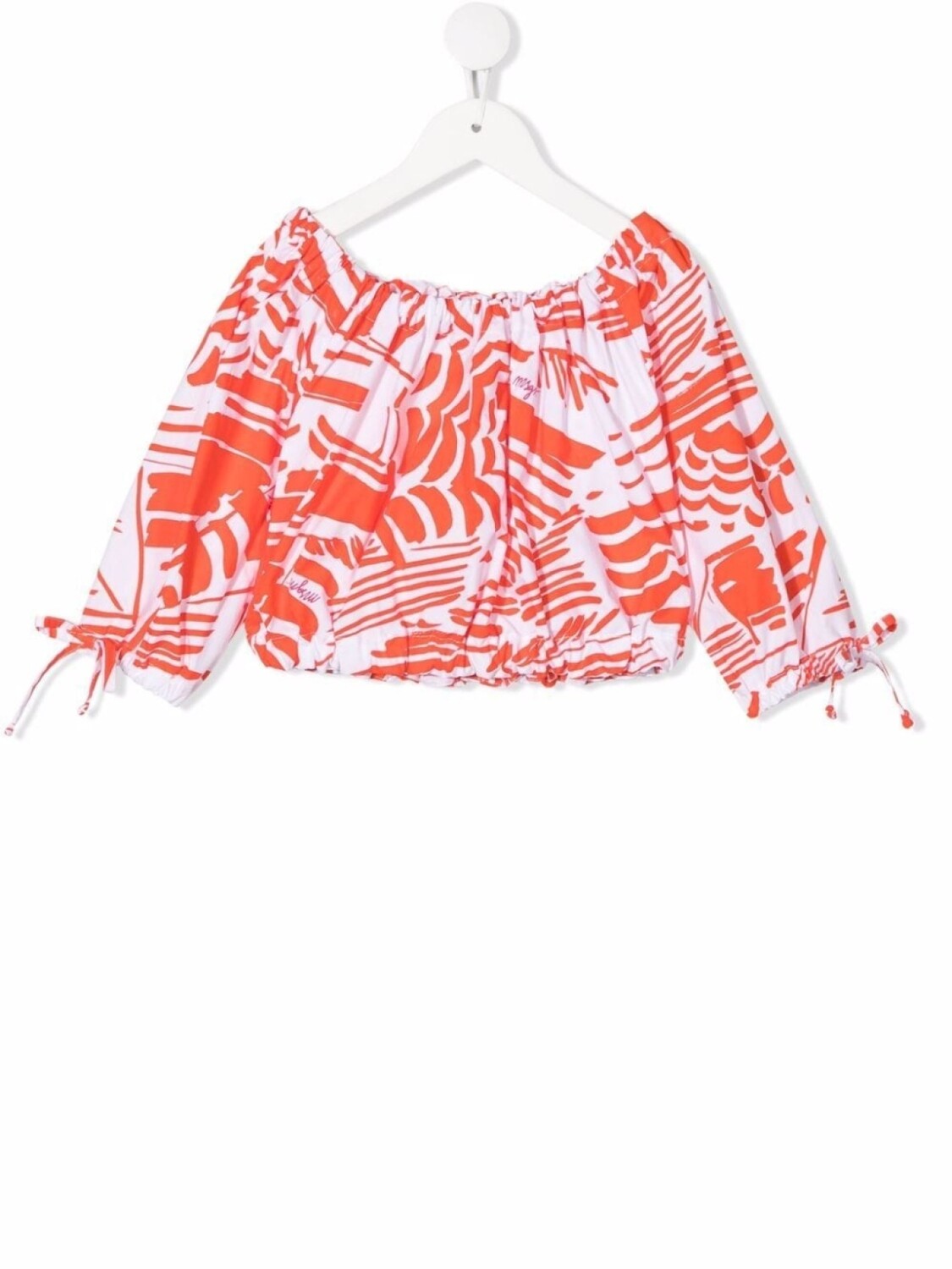 

MSGM Kids блузка с принтом тай-дай, оранжевый