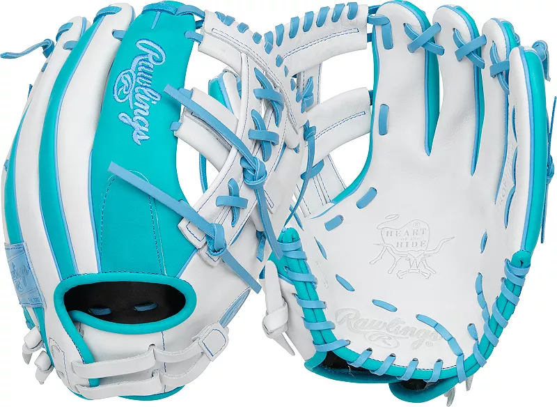 

Перчатки Fastpitch Rawlings 12 дюймов Heart of the Hide R2G, ограниченная серия, 2024 г, белый/бирюзовый