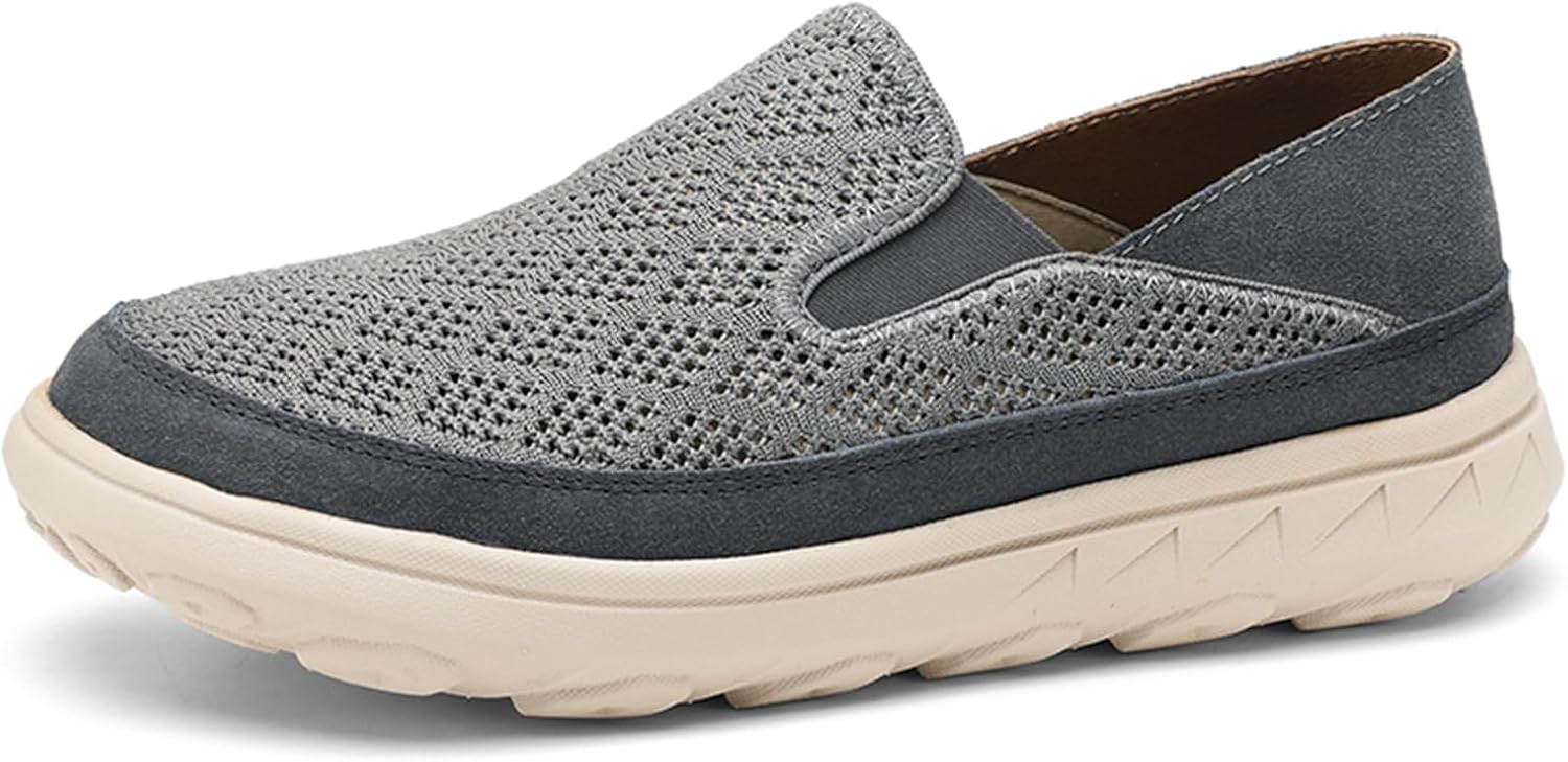 

Мужские сетчатые прогулочные туфли на шнуровке- удобные кроссовки-лоферы для вождения и тенниса Abborora, серый