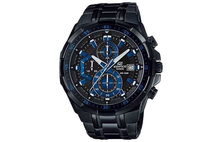 

CASIO Часы Men EDIFICE Black Watch EFR-539BK-1A2, Black/Blue Dial