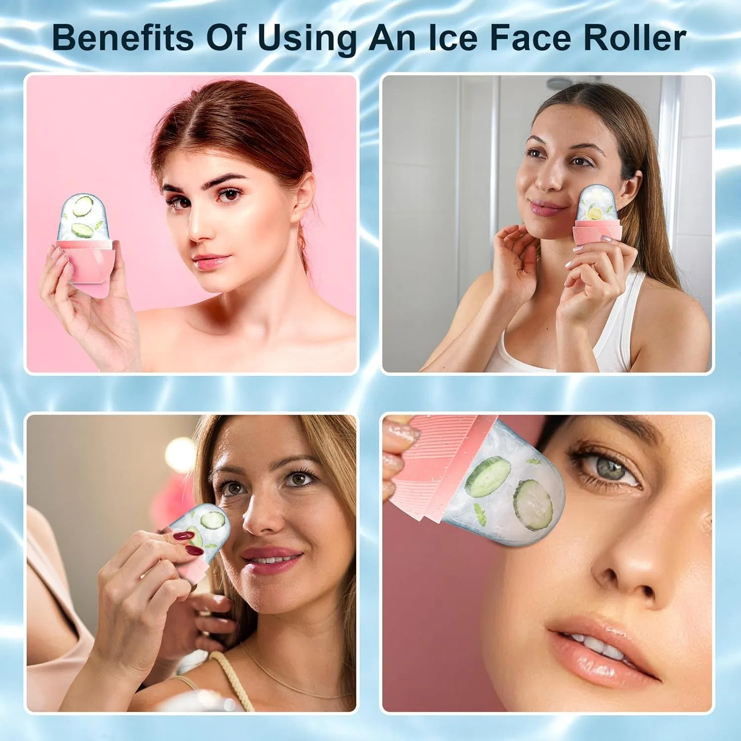 Массажный ролик для лица Romon Ice Roller, розовый ‎Romon — фото 3