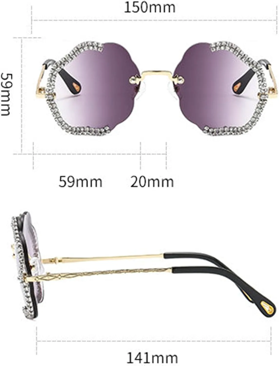 

Willochra Модные милые солнцезащитные очки с блестками и стразами для женщин, круглые, с цветочным узором, в большой оправе, с кристаллами и бриллиантами F27, C3