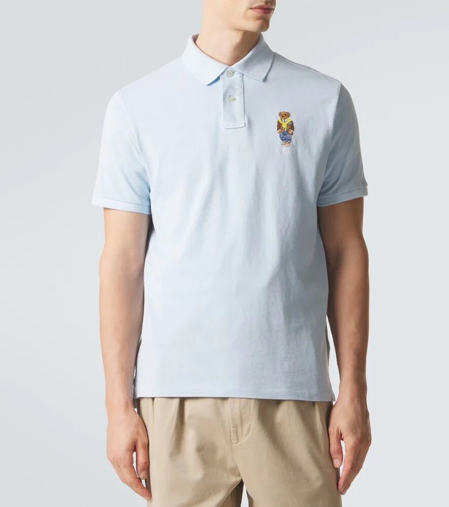 Рубашка-поло Polo Bear из хлопкового пике Polo Ralph Lauren, синий — фото 3
