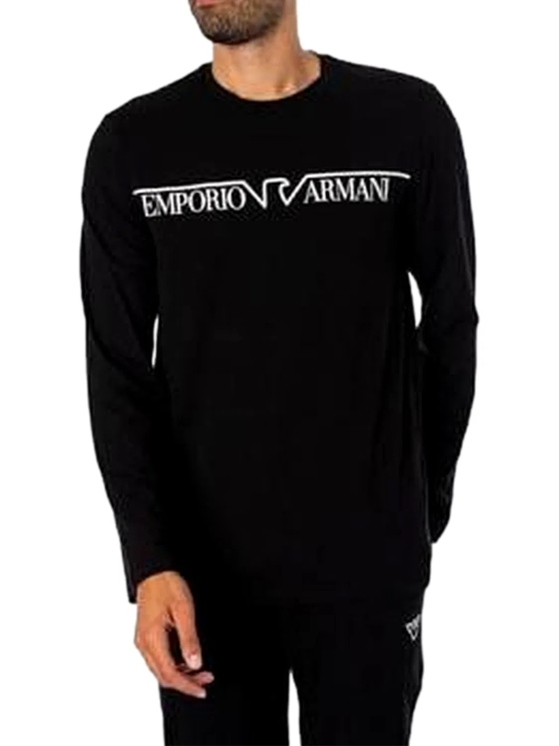 Длинная пижама Emporio Armani черного цвета — фото 4