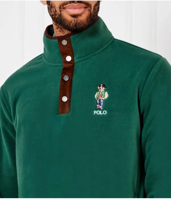Флисовая толстовка Regular fit Polo Ralph Lauren, зеленый — фото 4