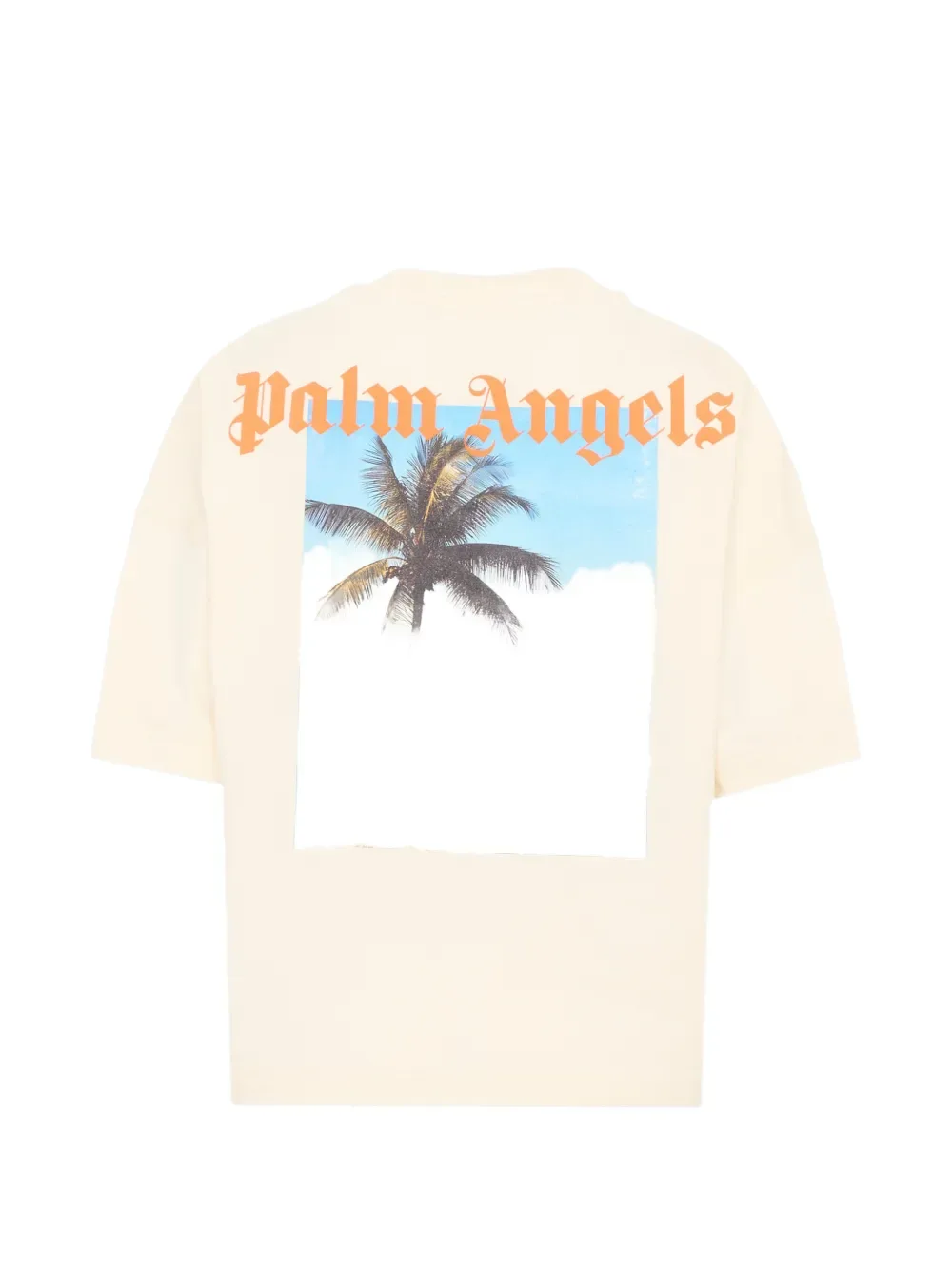 Футболка с короткими рукавами и графичным принтом Palm Angels Kids, бежевый — фото 2