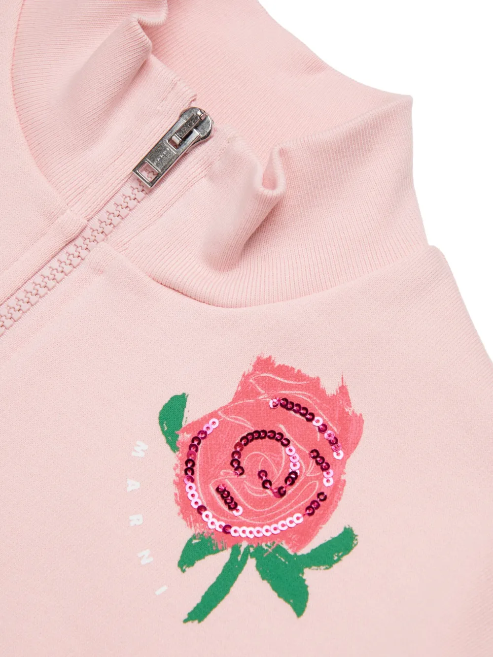Толстовка на молнии с принтом Marni Kids, розовый — фото 4